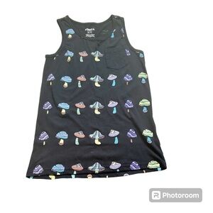 Mushroom Tank Top Youth Large/14  Sleeveless YTK style Cotton shirt